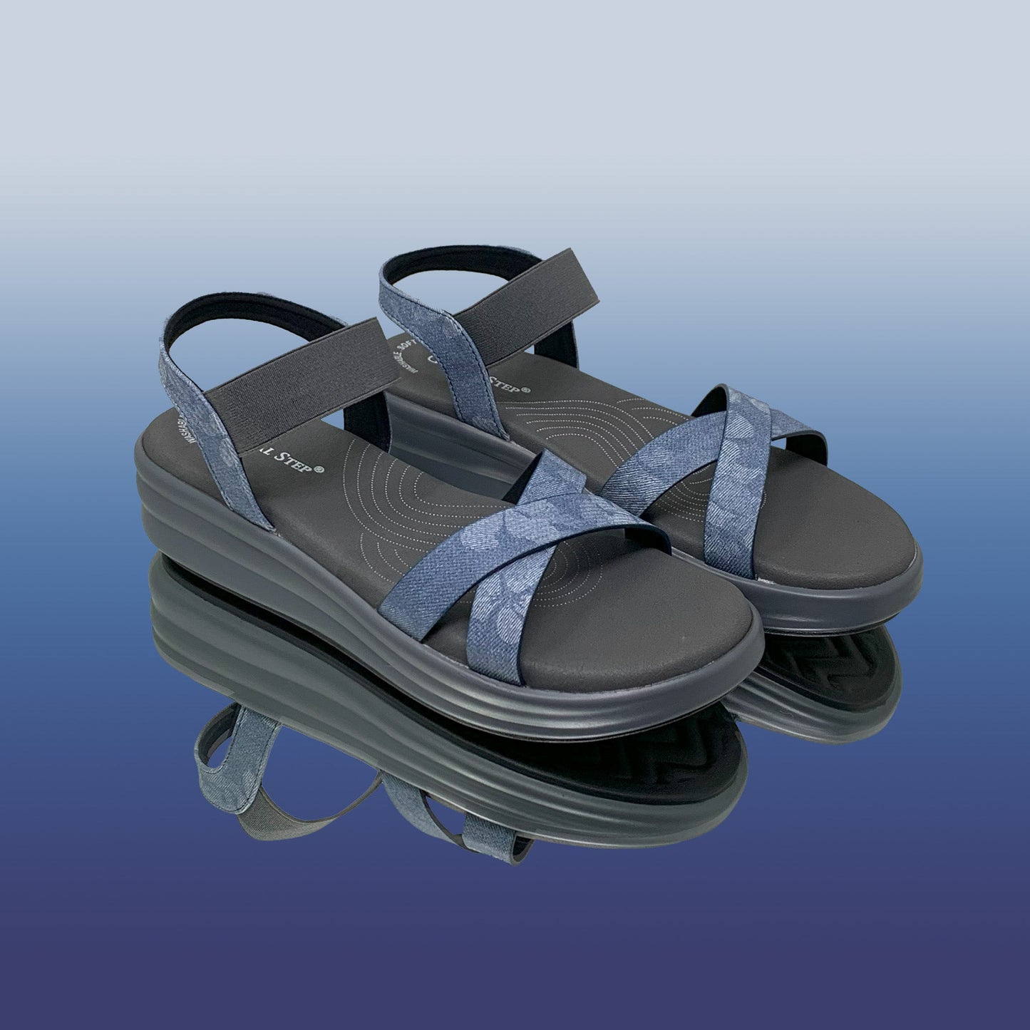 Blue Platform Sandals - GlobalStep - shoes - 36