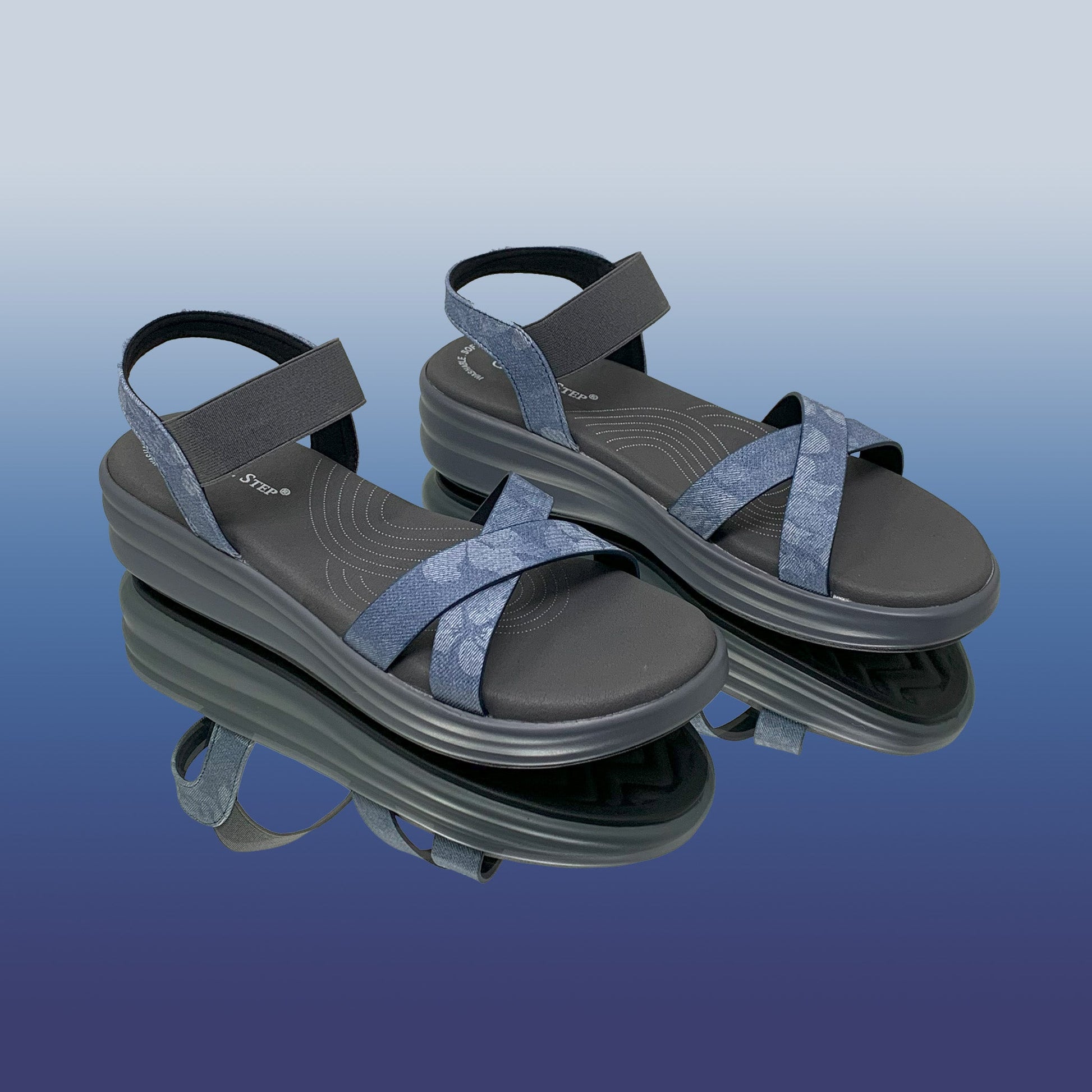 Blue Platform Sandals - GlobalStep - shoes - 36