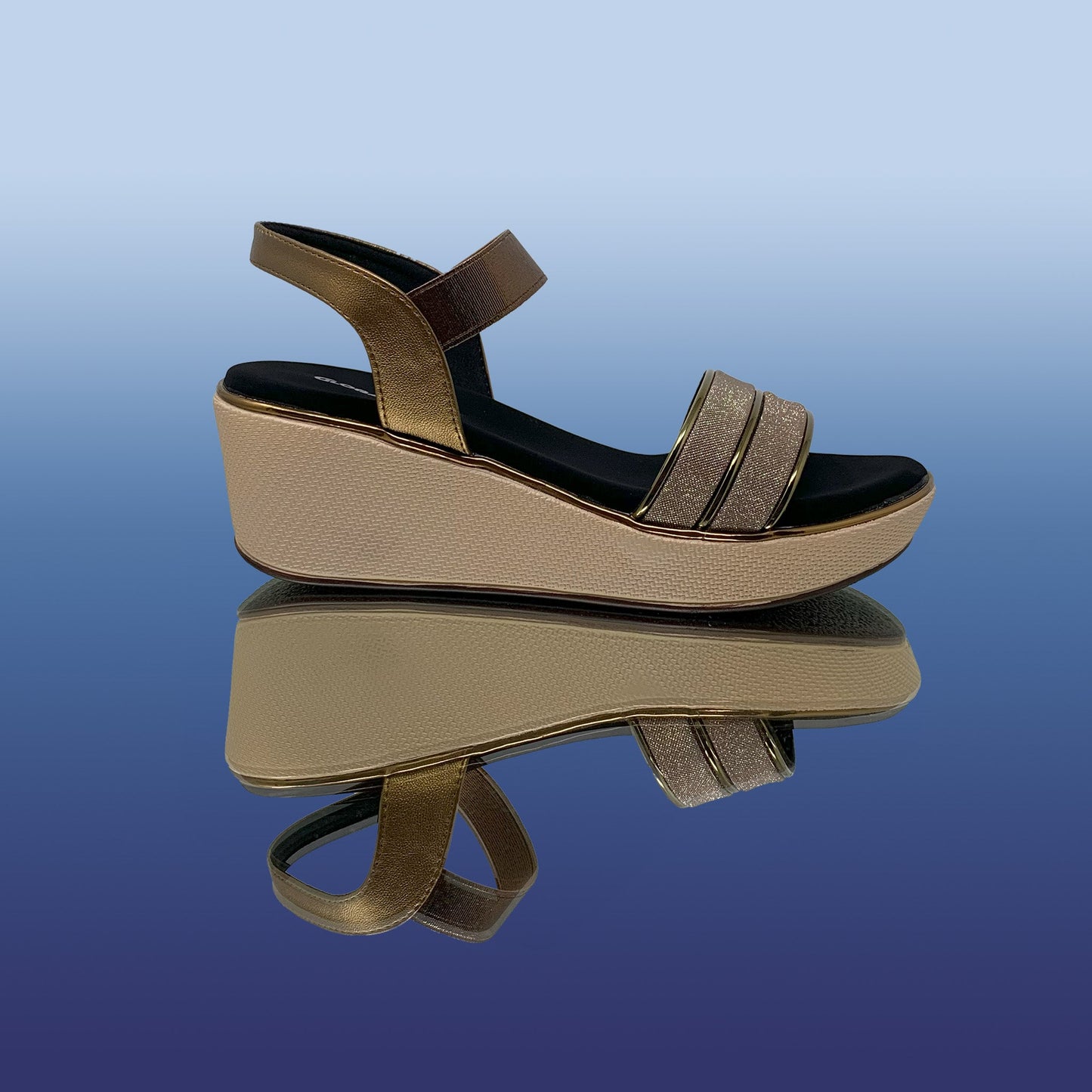 Bronze Crystal Wedges - GlobalStep - shoes - 36