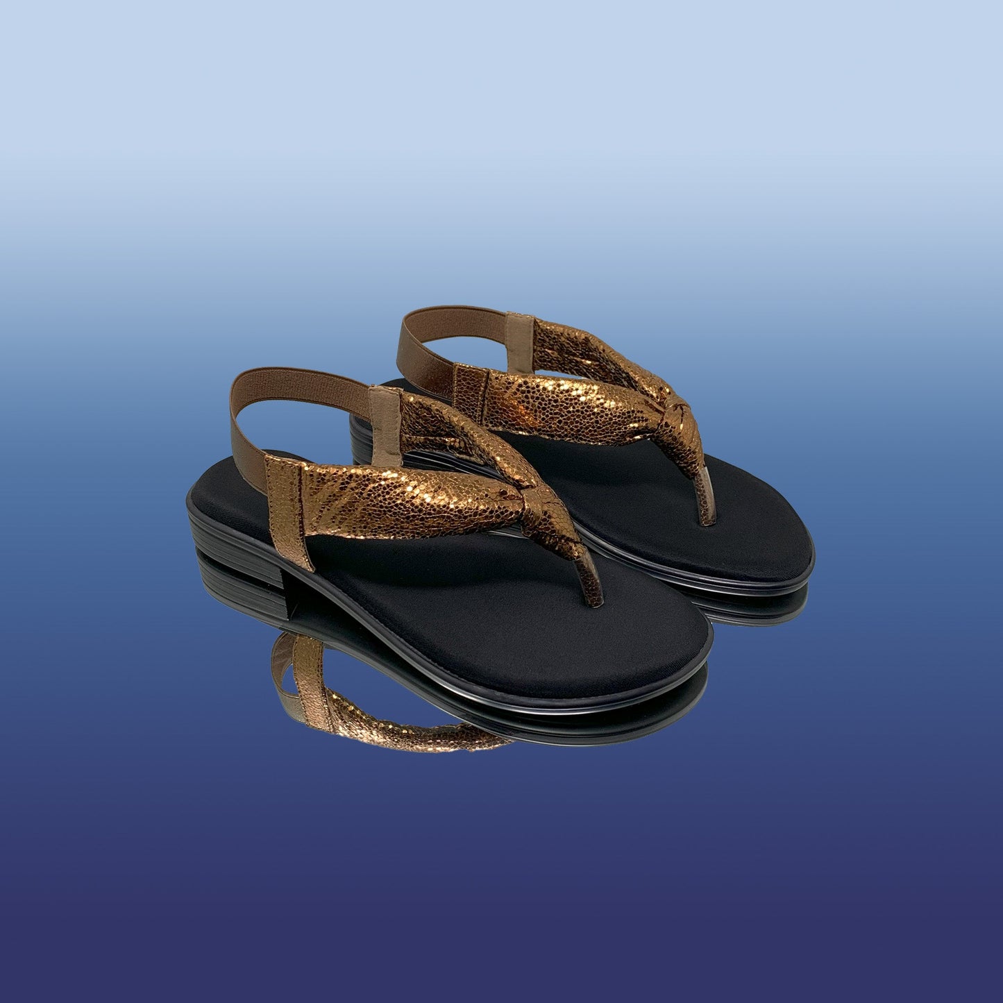 Bronze Metallic Knot Sandals - GlobalStep - shoes - 36