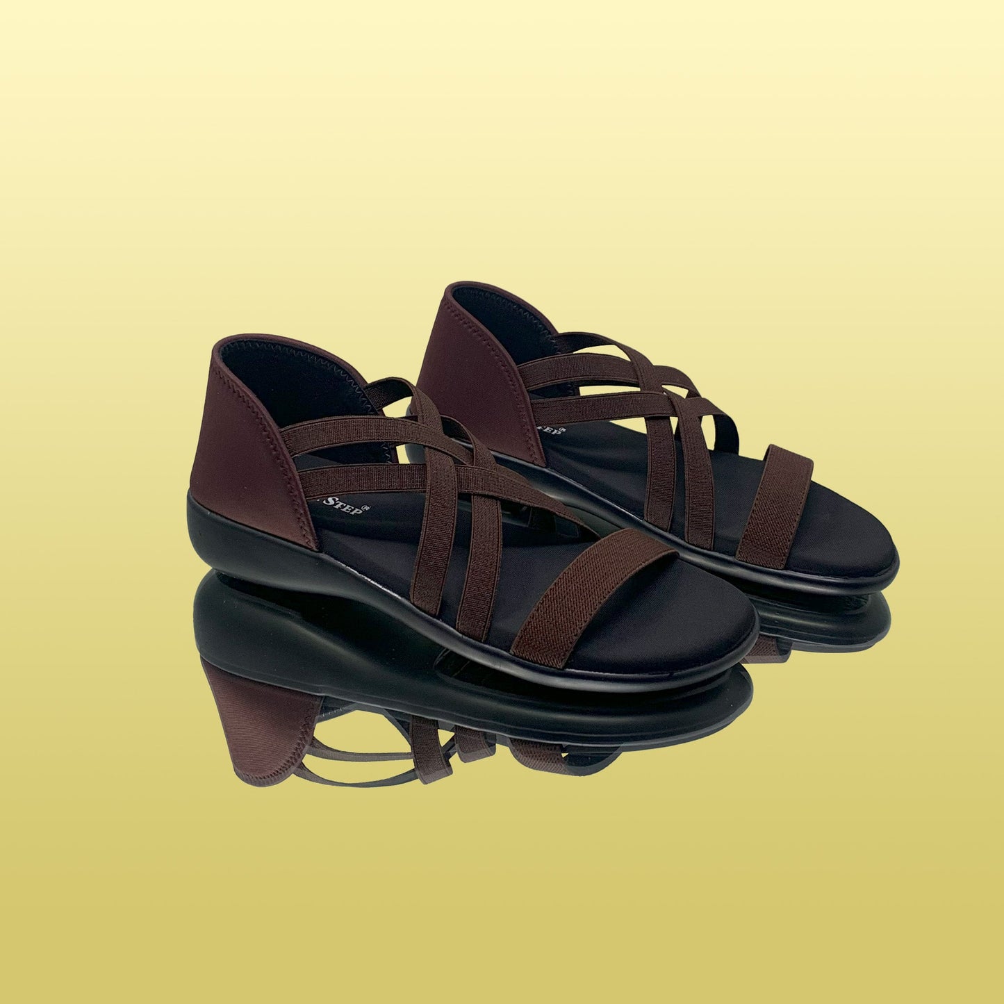 Brown Chic Cross - Strap Sandals - GlobalStep - shoes - 36