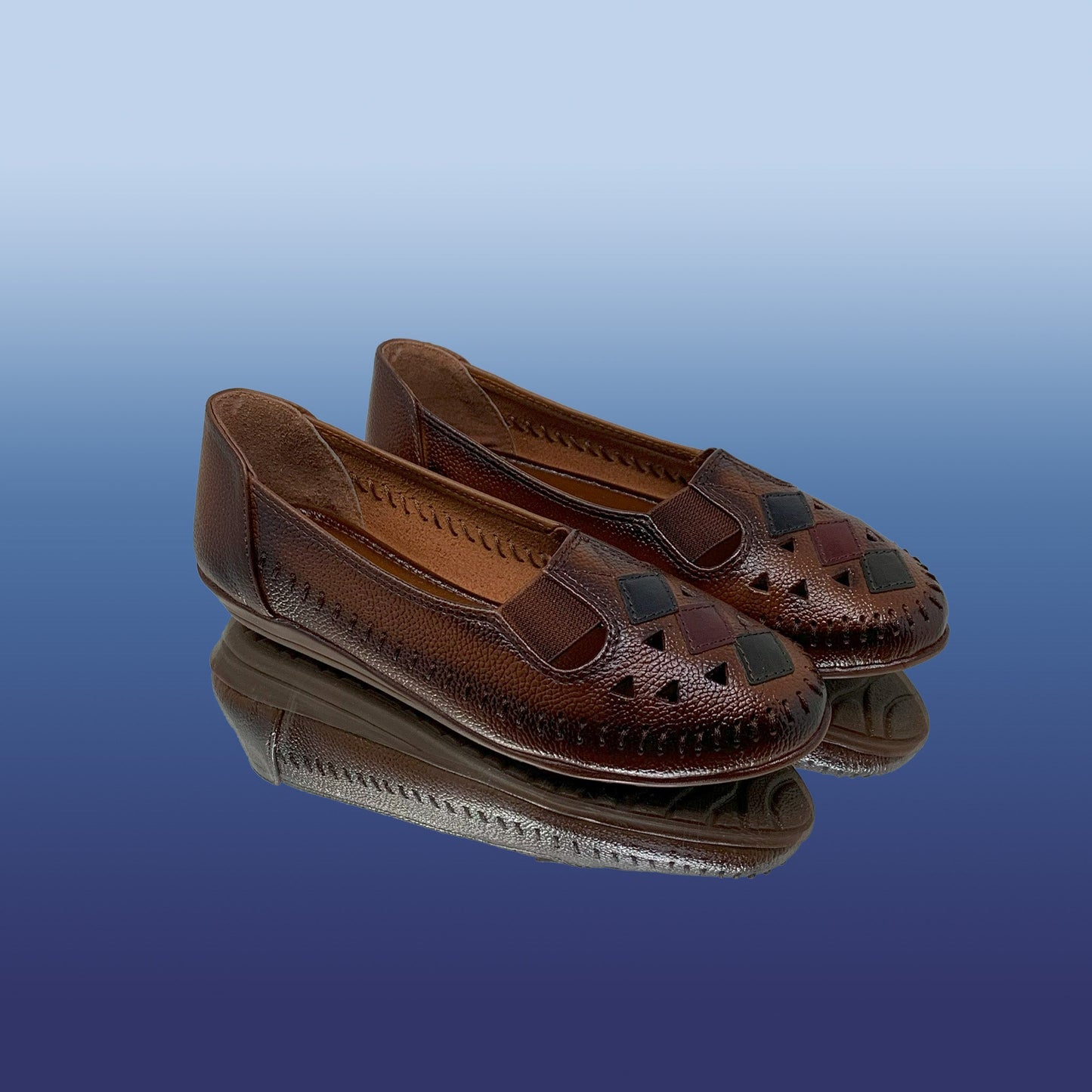 Brown Dry Milled Leather Loafers - GlobalStep - shoes - 36