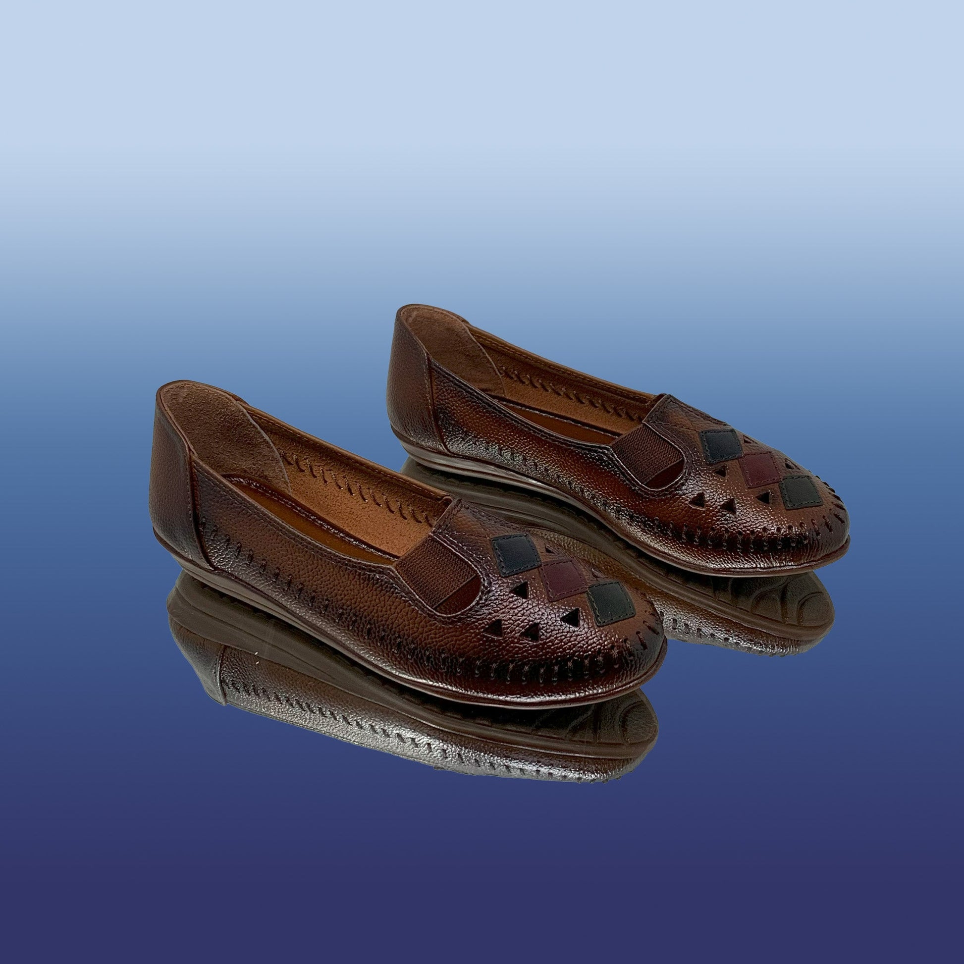 Brown Dry Milled Leather Loafers - GlobalStep - shoes - 36