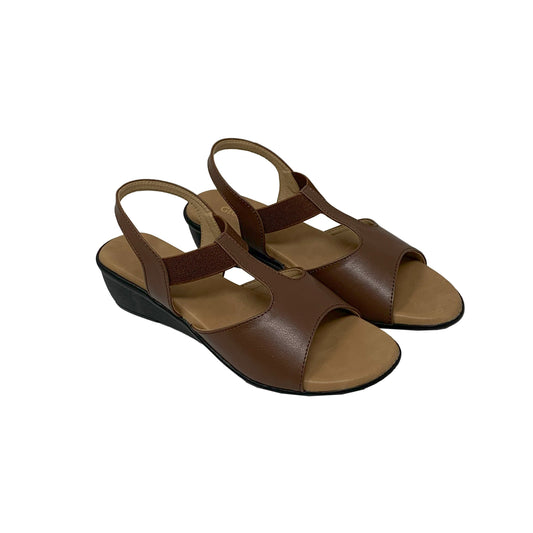 Brown Everyday Wedge Sandals - GlobalStep - shoes - 36