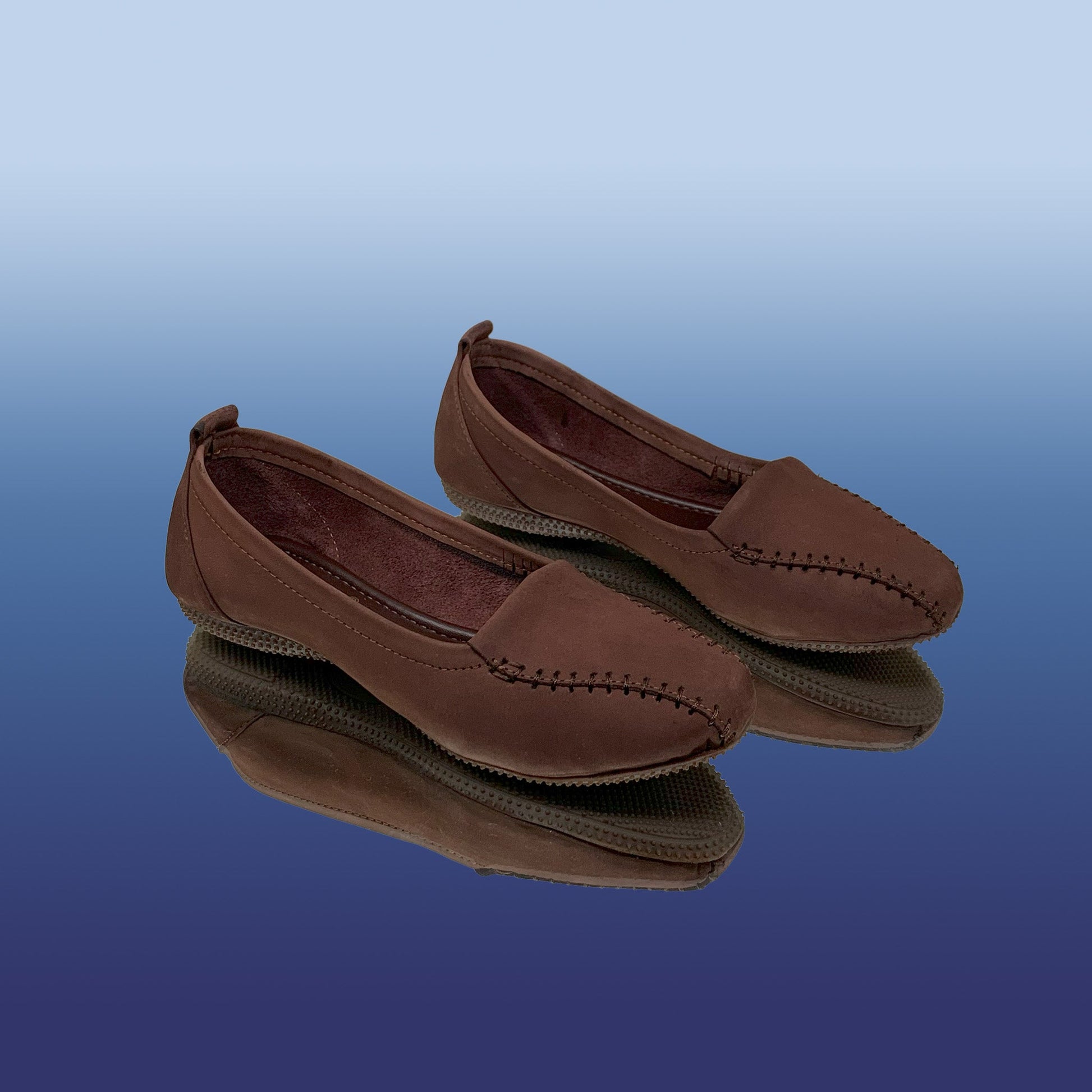 Brown Nubuck Leather Loafers - GlobalStep - shoes - 36