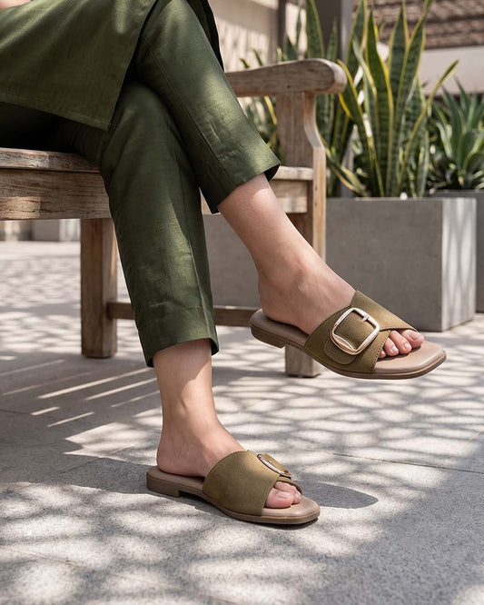 Classic Buckle Slide Sandals