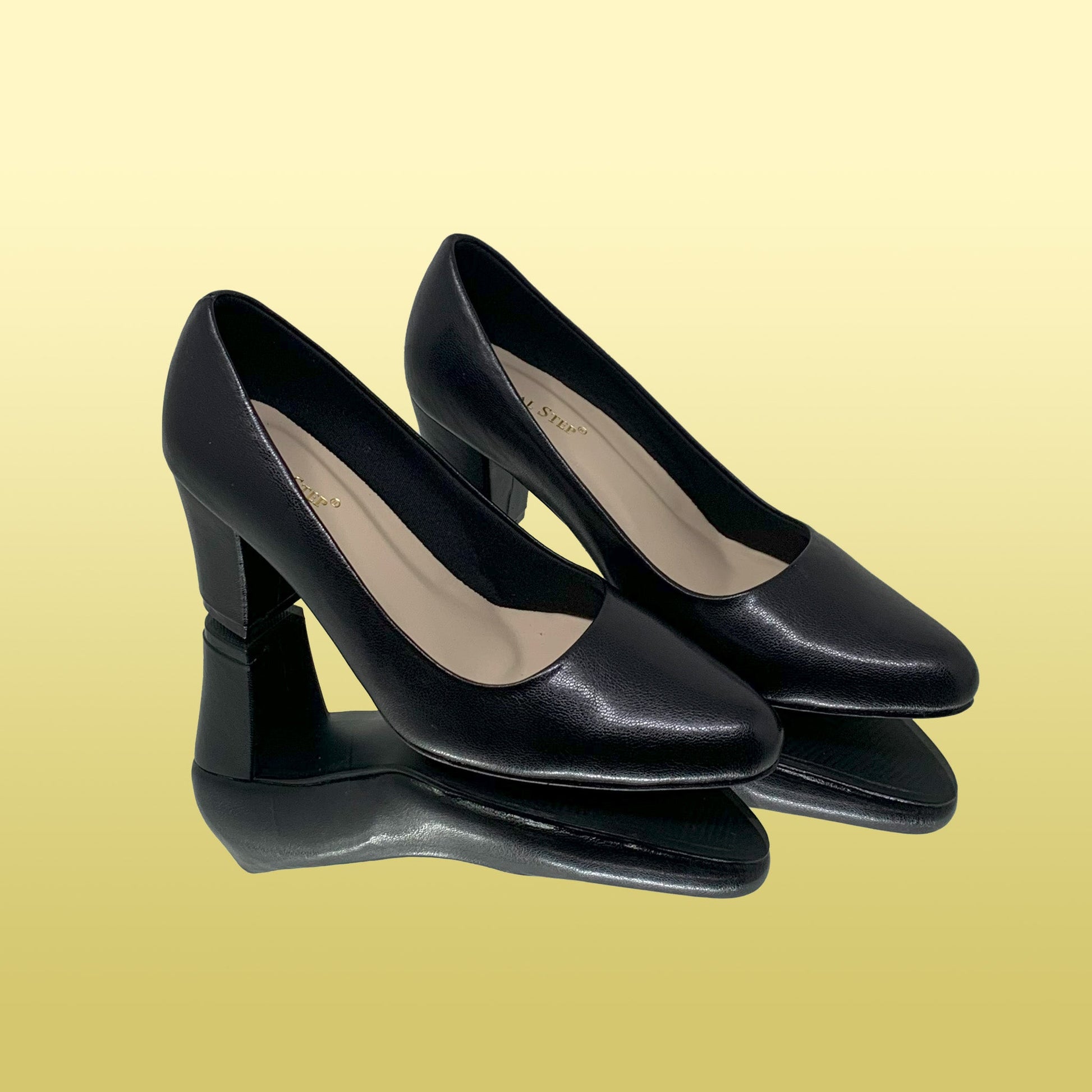 Classic Black Block Heel Pumps - GlobalStep - shoes - 36