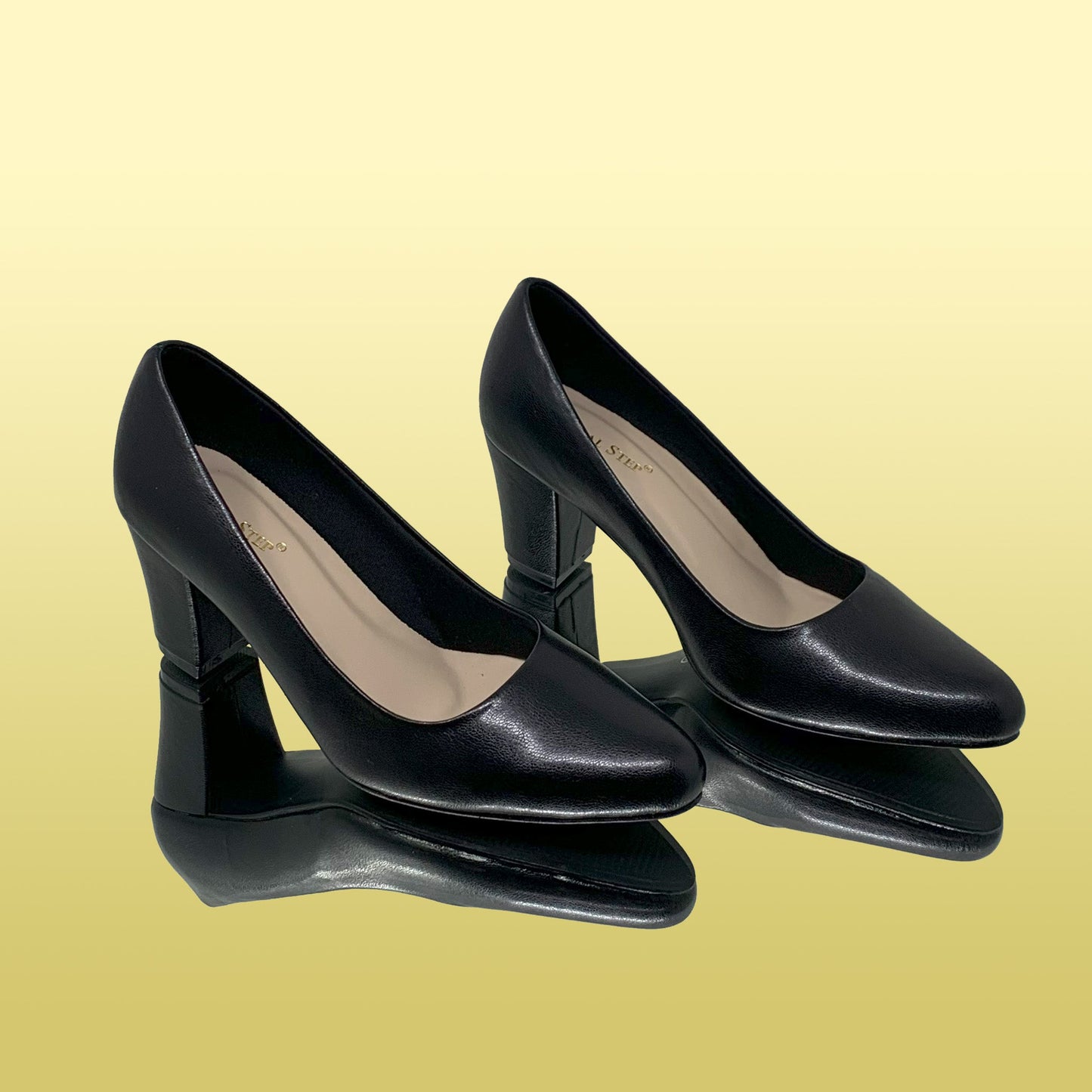 Classic Black Block Heel Pumps - GlobalStep - shoes - 36