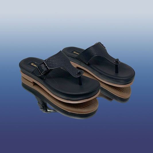 Comfortable Black Casual Sandals - GlobalStep - shoes - 36