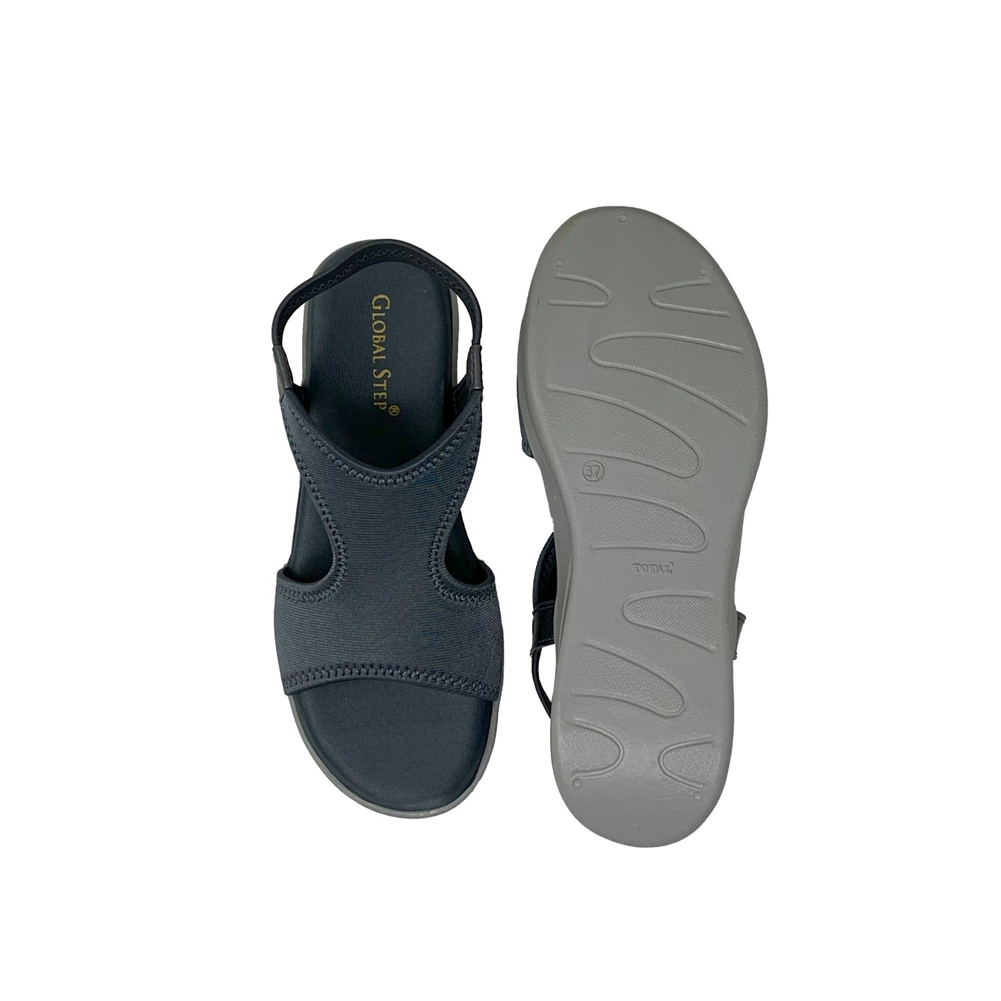 Comfy Grey Sandals - GlobalStep - shoes - 36
