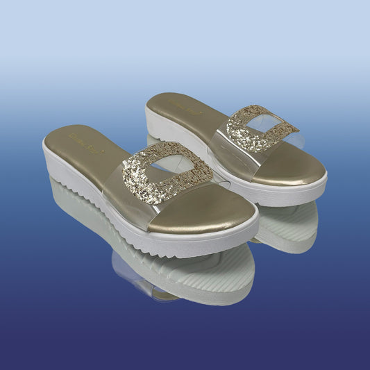 Doré clear sparkle slides - GlobalStep - Wedges