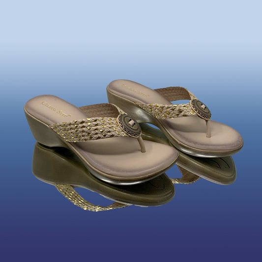 Elegant Beige Wedge Sandals - GlobalStep - shoes - 36