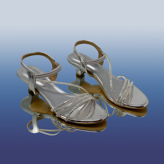 Elegant Silver Strappy Heels 👡 - GlobalStep - shoes - 36