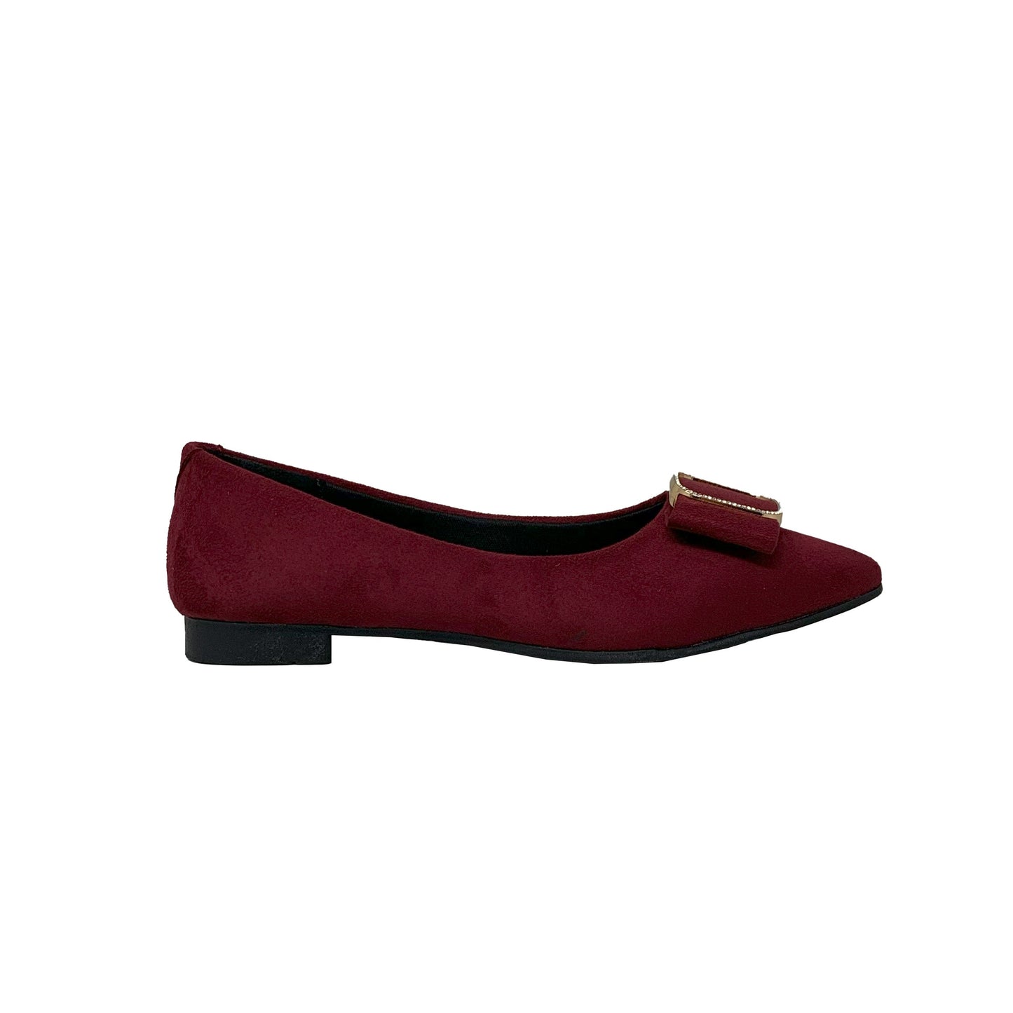 Elegant Wine Buckle Ballerinas - GlobalStep - shoes - 36