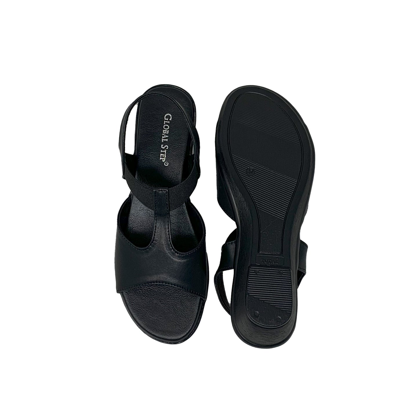 Everyday Comfy Black Wedges - GlobalStep - shoes - 36