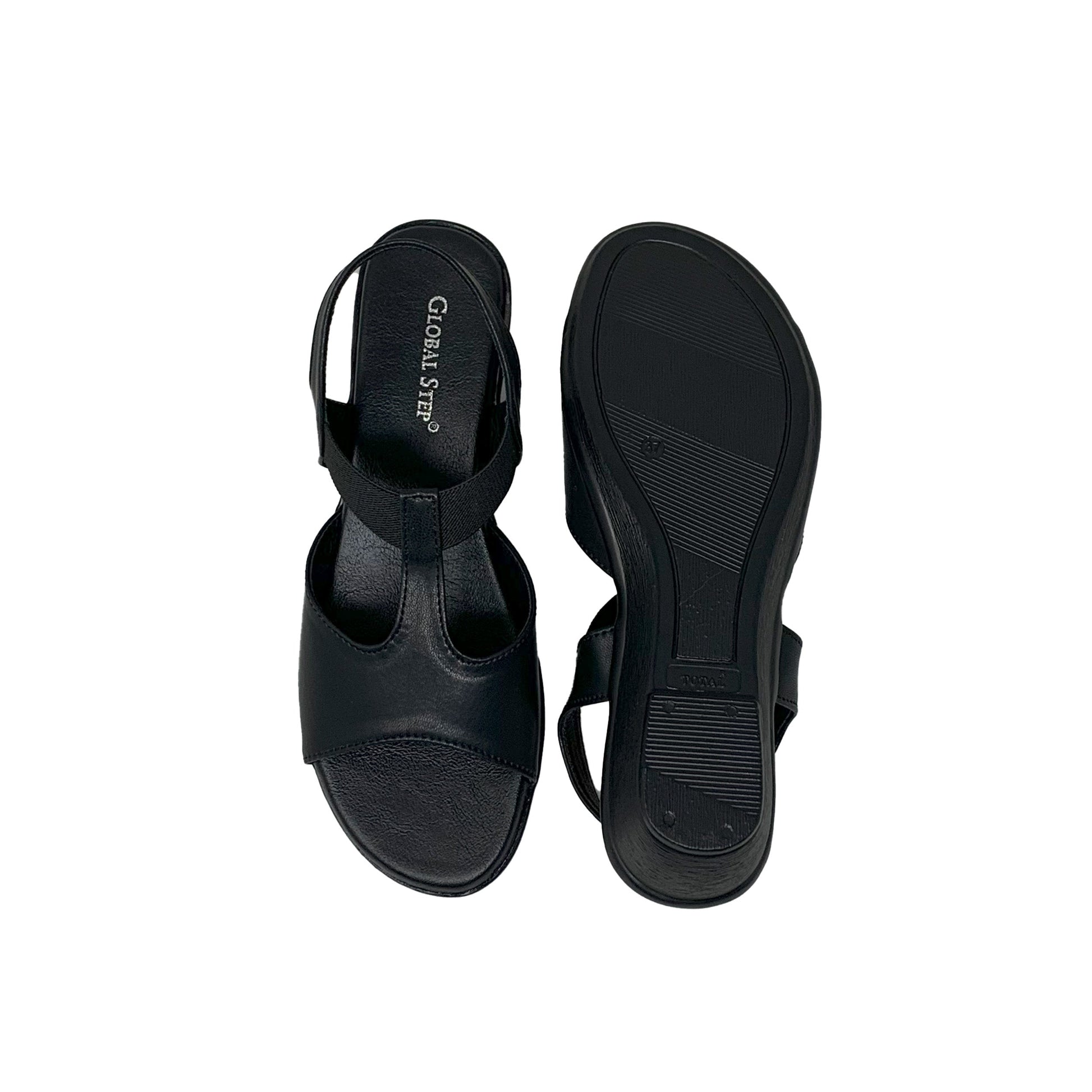 Everyday Comfy Black Wedges - GlobalStep - shoes - 36