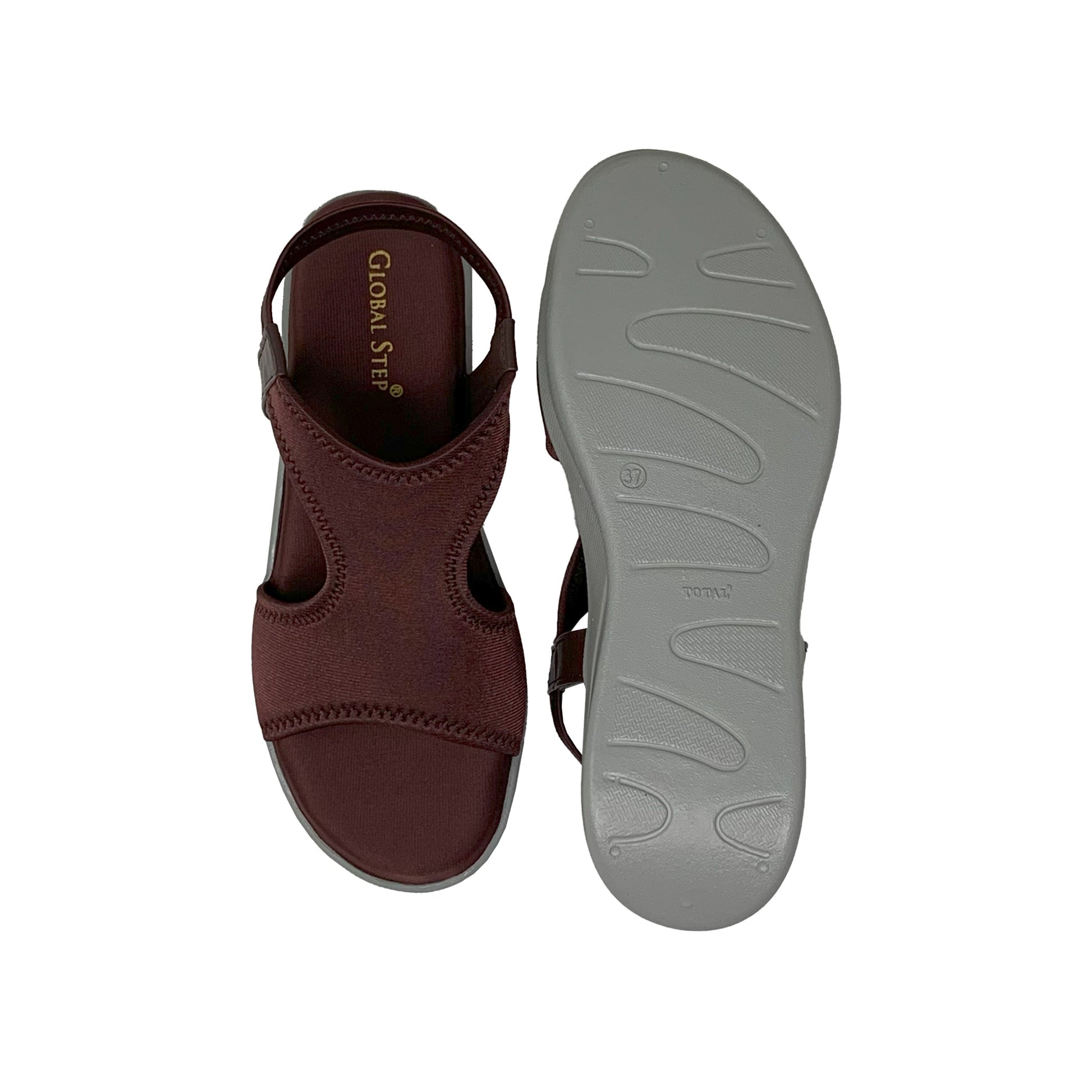 Everyday Ease Maroon Sandals - GlobalStep - shoes - 36