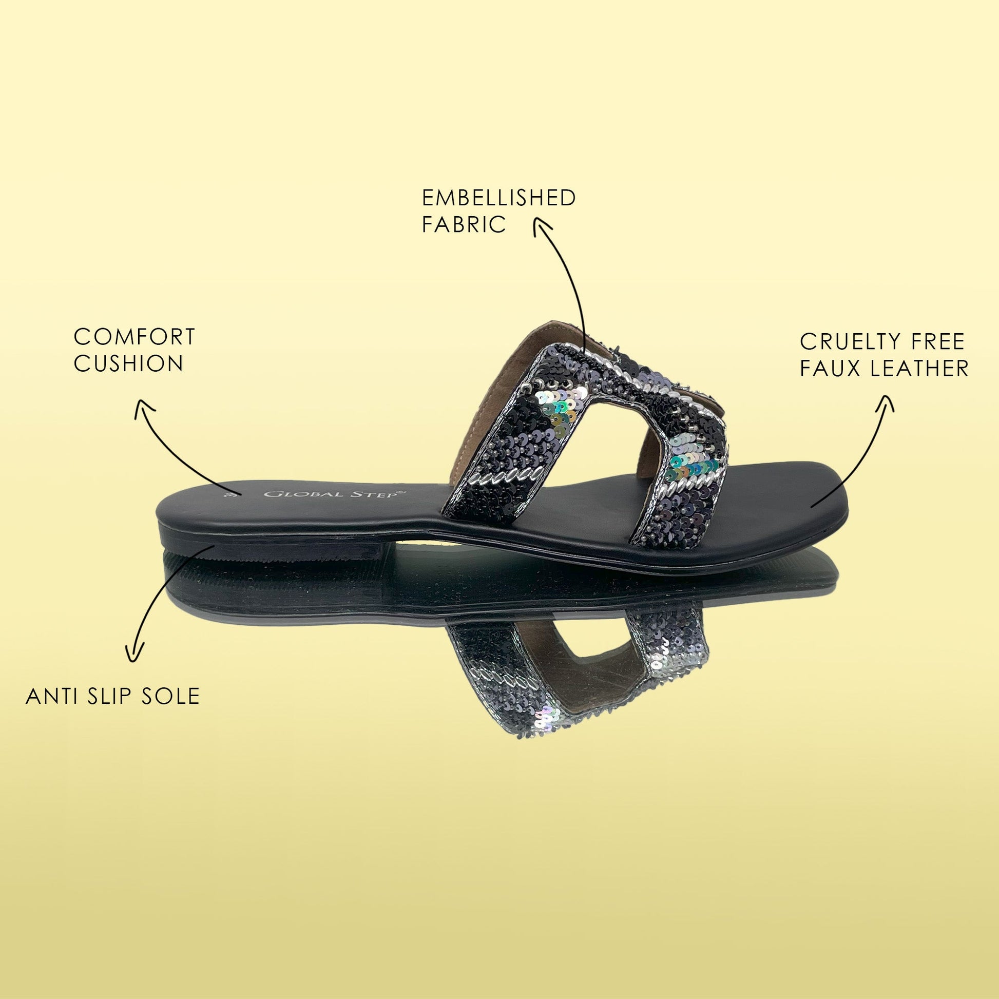 GalaGlam square-toe flats - GlobalStep - Flats