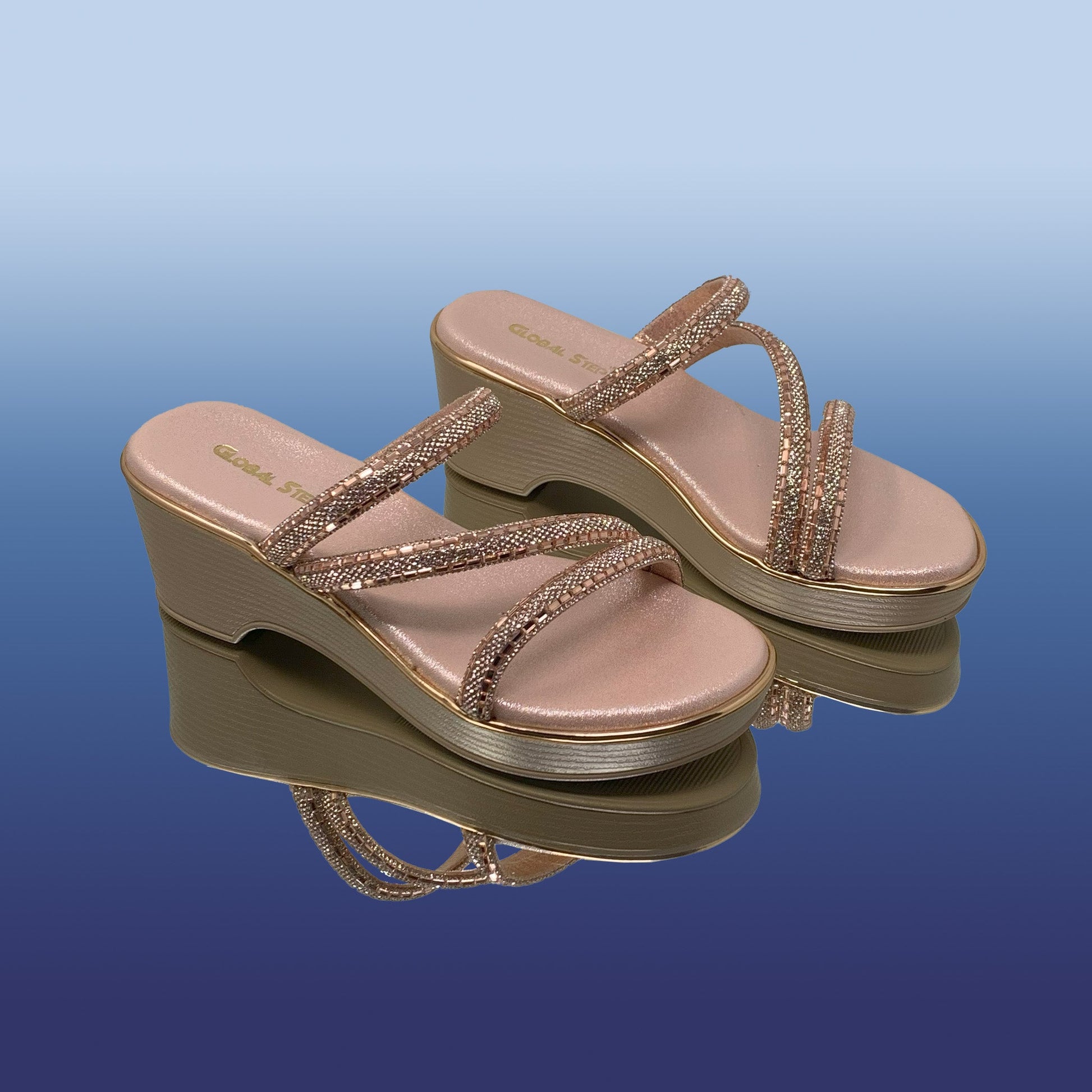 Glitter Glam Wedge Sandals - GlobalStep - shoes - 36