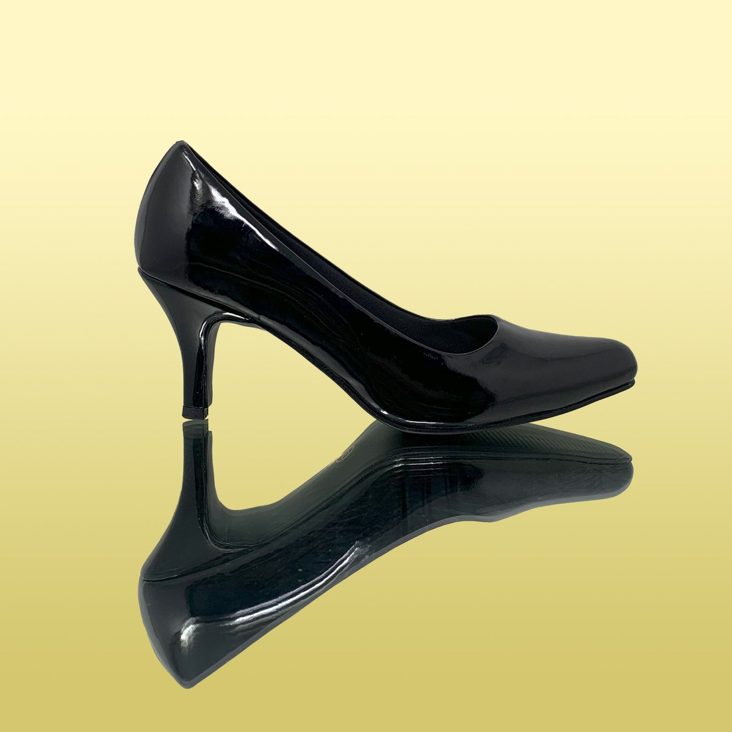 Glossy Black Heels - GlobalStep - shoes - 36