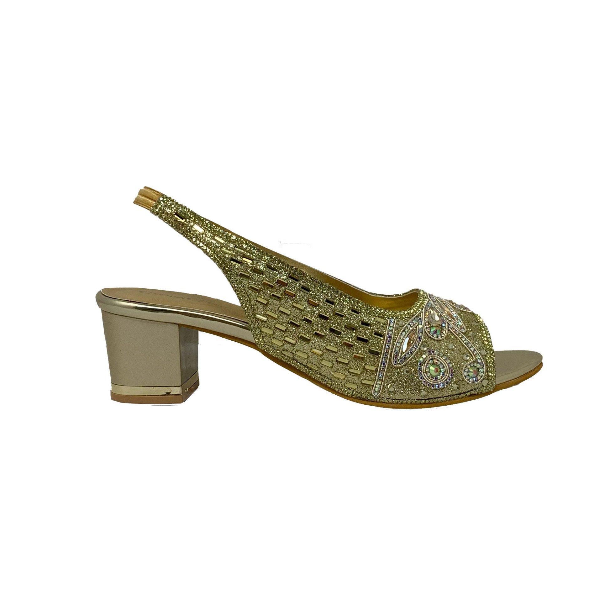 Golden Glow Ethnic Heels - GlobalStep - shoes - 36
