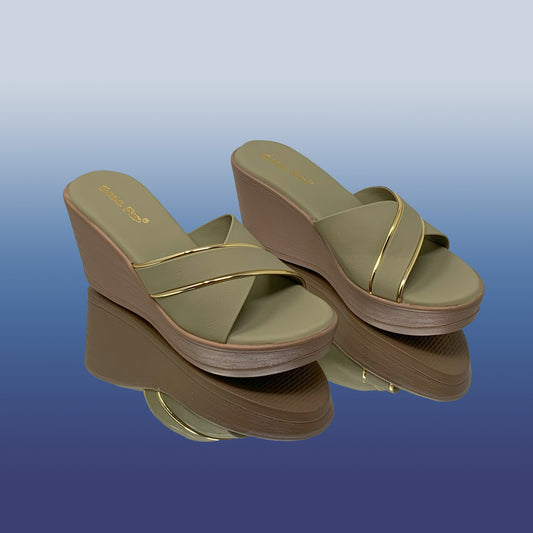 Green Mule Wedge Sandals - GlobalStep - shoes - 36