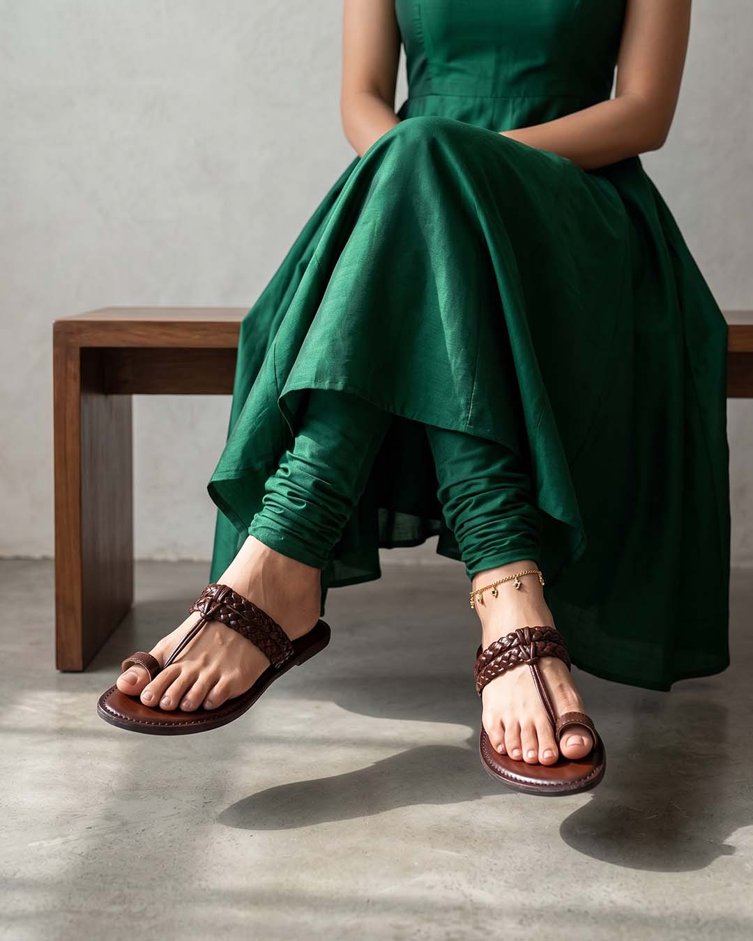Posh Braided Luxe Toe-Loop Flats
