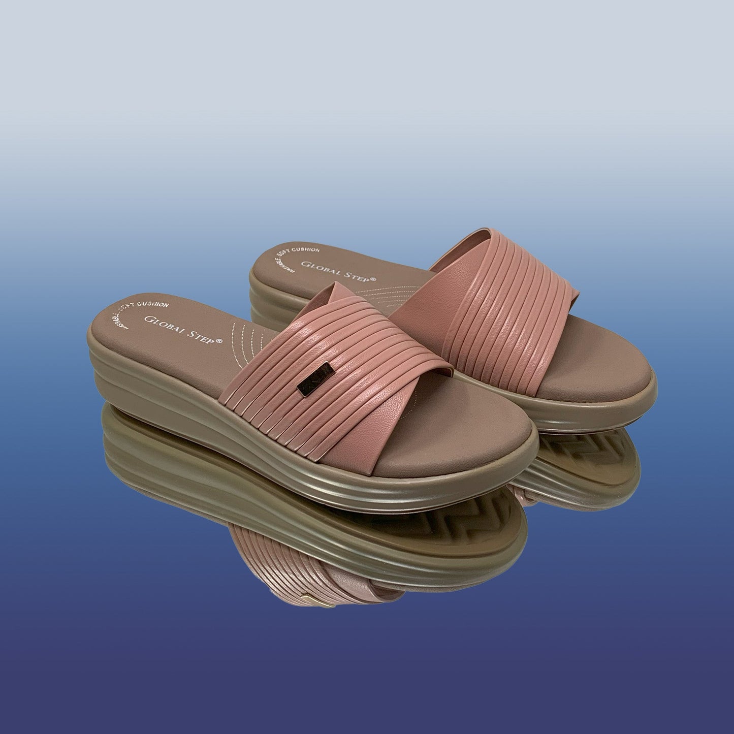 Pink Platform Slides - GlobalStep - shoes - 36