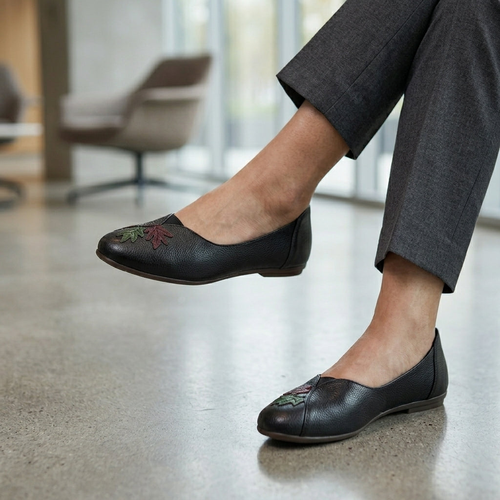 Autumn Leaf Comfort Ballerinas