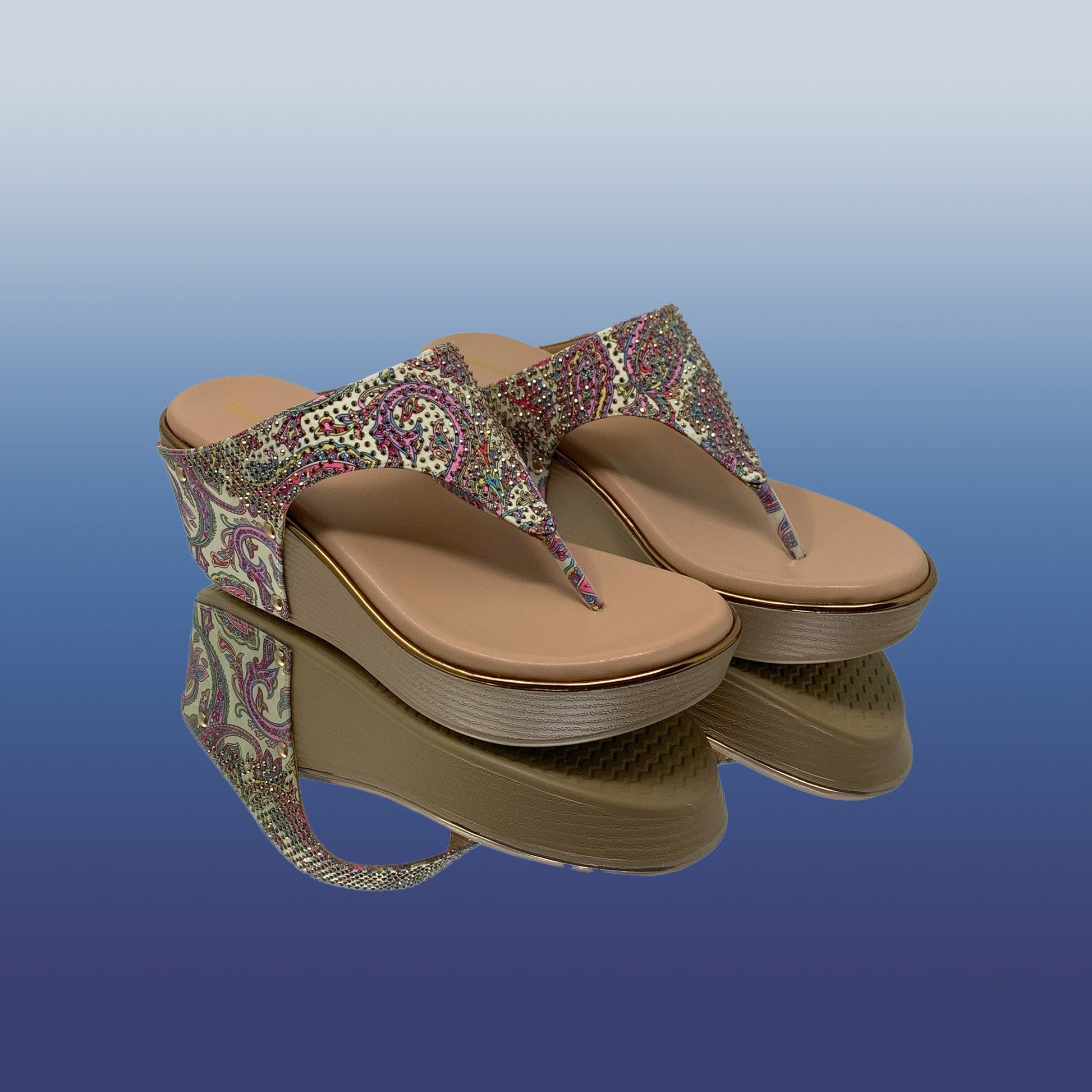 Printed LuxeEmbellished Wedges - GlobalStep - shoes - 36