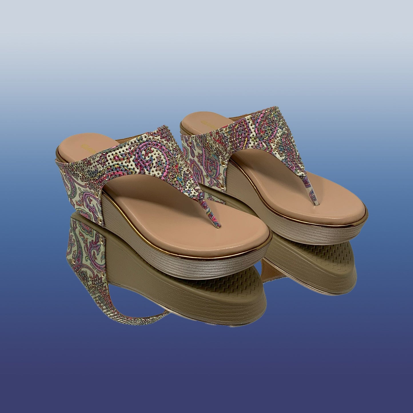 Printed LuxeEmbellished Wedges - GlobalStep - shoes - 36