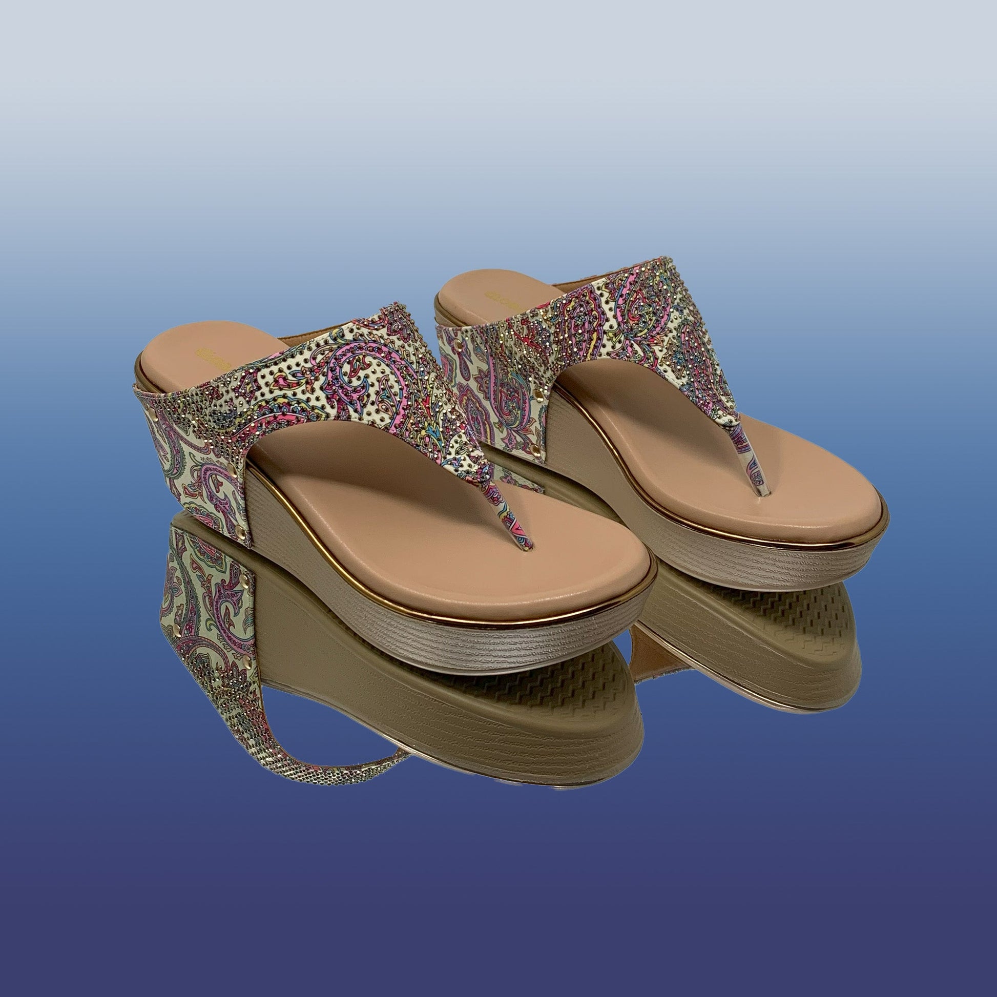 Printed LuxeEmbellished Wedges - GlobalStep - shoes - 36