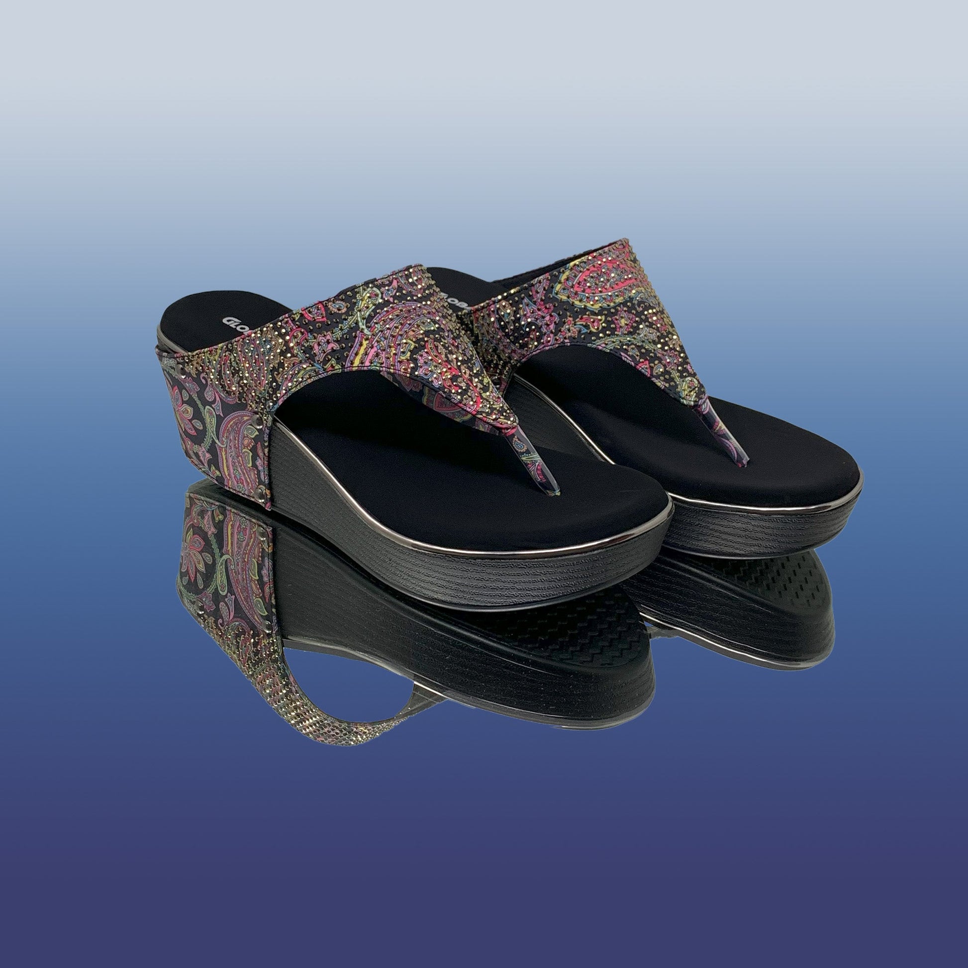 Printed LuxeEmbellished Wedges - GlobalStep - shoes - 36