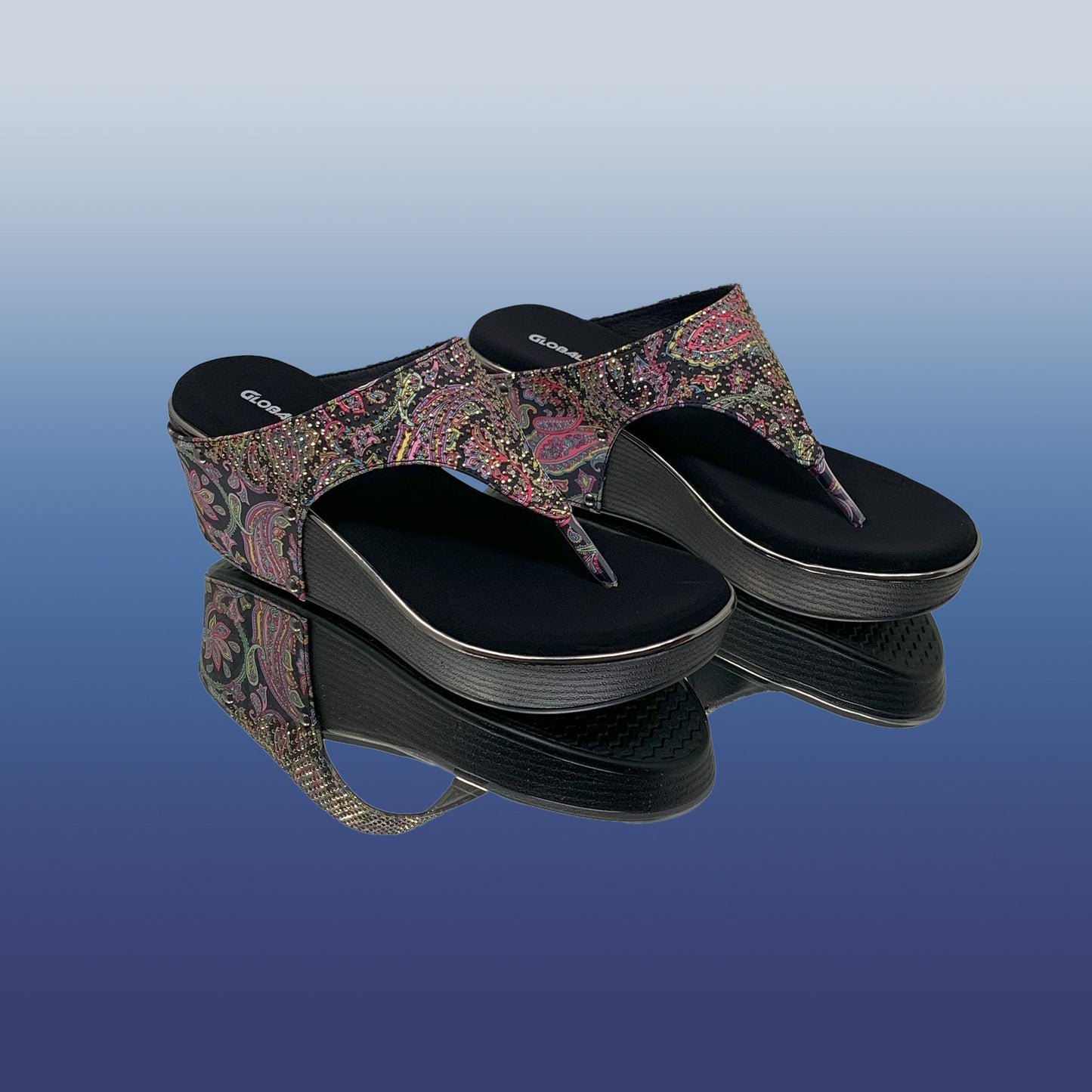 Printed LuxeEmbellished Wedges - GlobalStep - shoes - 36