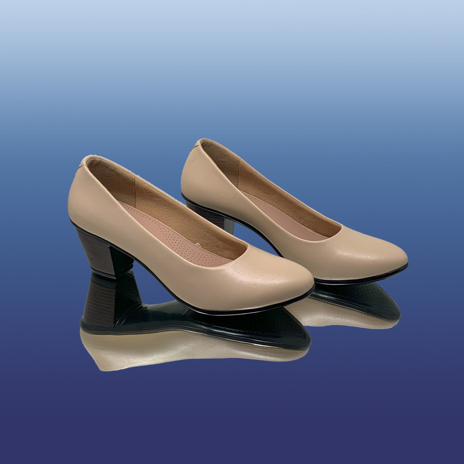 Radiant Beige Block Heel Pumps 👠 - GlobalStep - shoes - 36