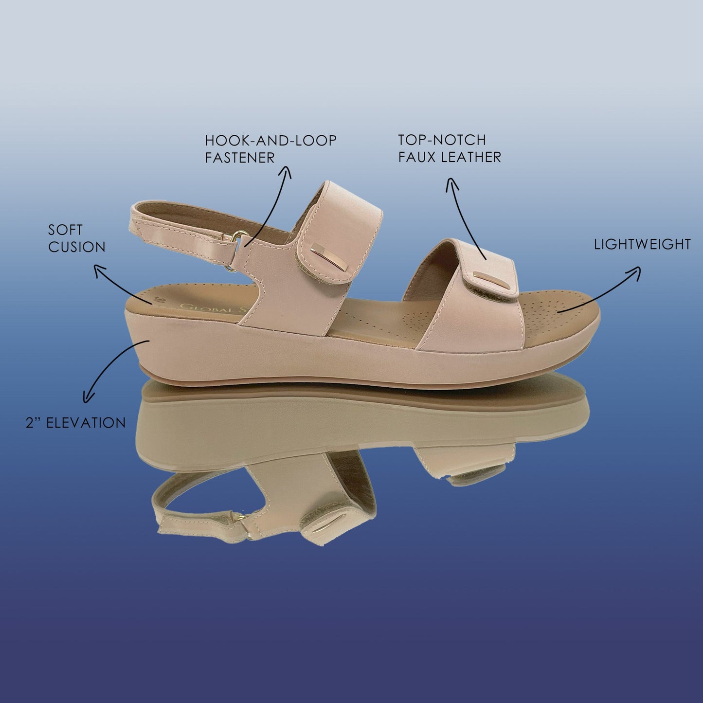 Sand Dune Slingback - GlobalStep - Wedges