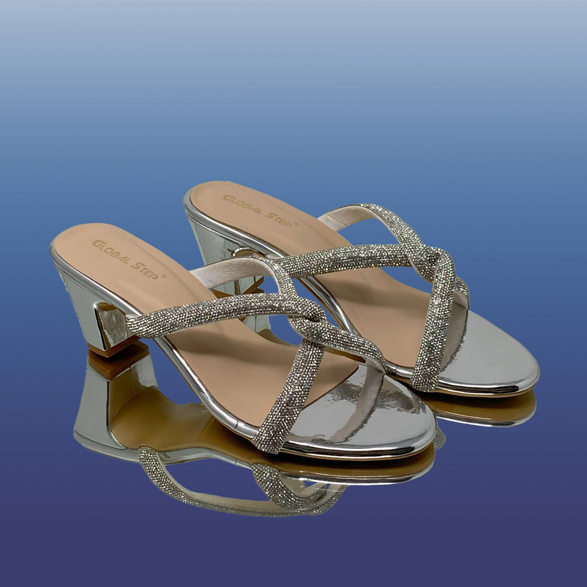 Silver Criss Cross Heels - GlobalStep - shoes - 36