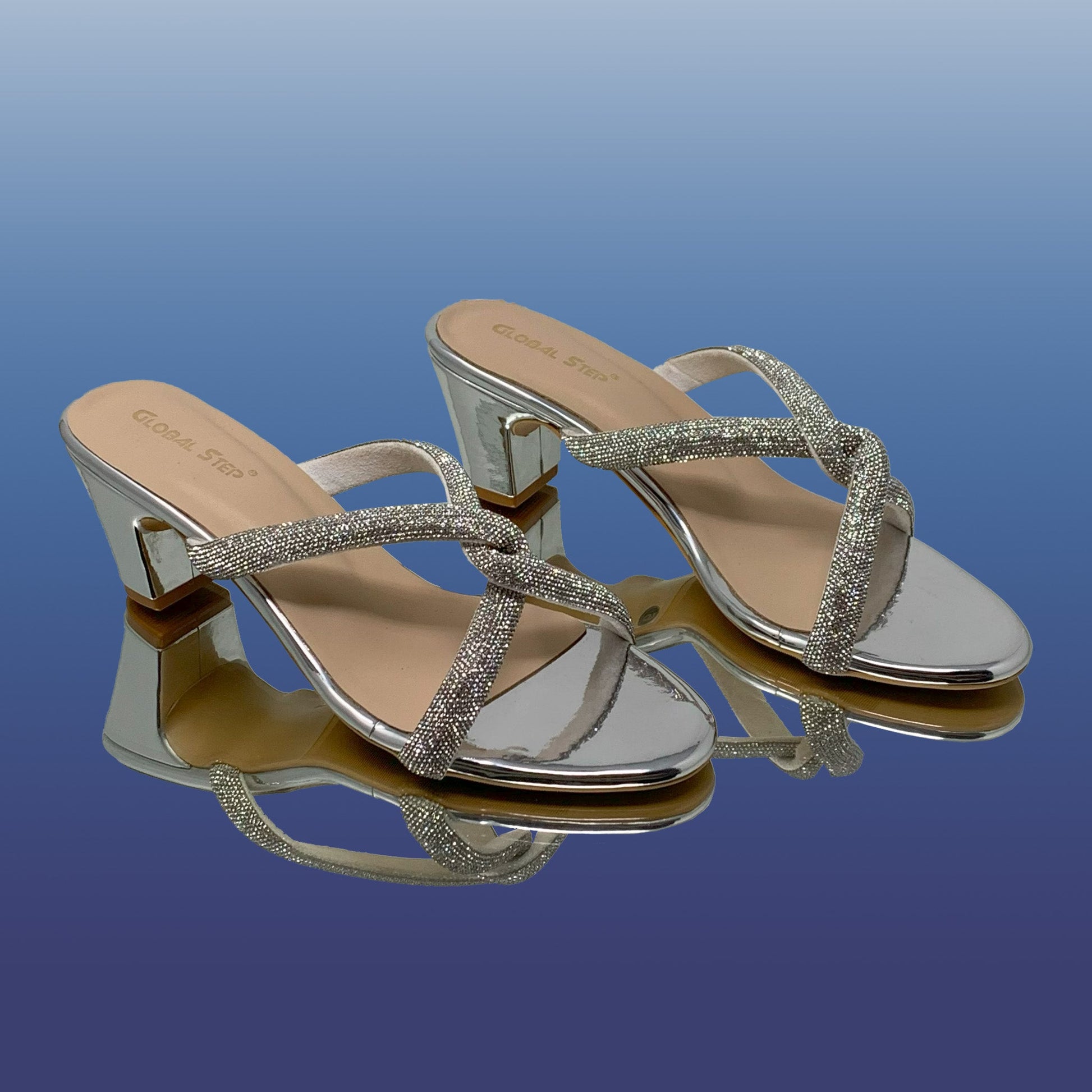 Silver Criss Cross Heels - GlobalStep - shoes - 36