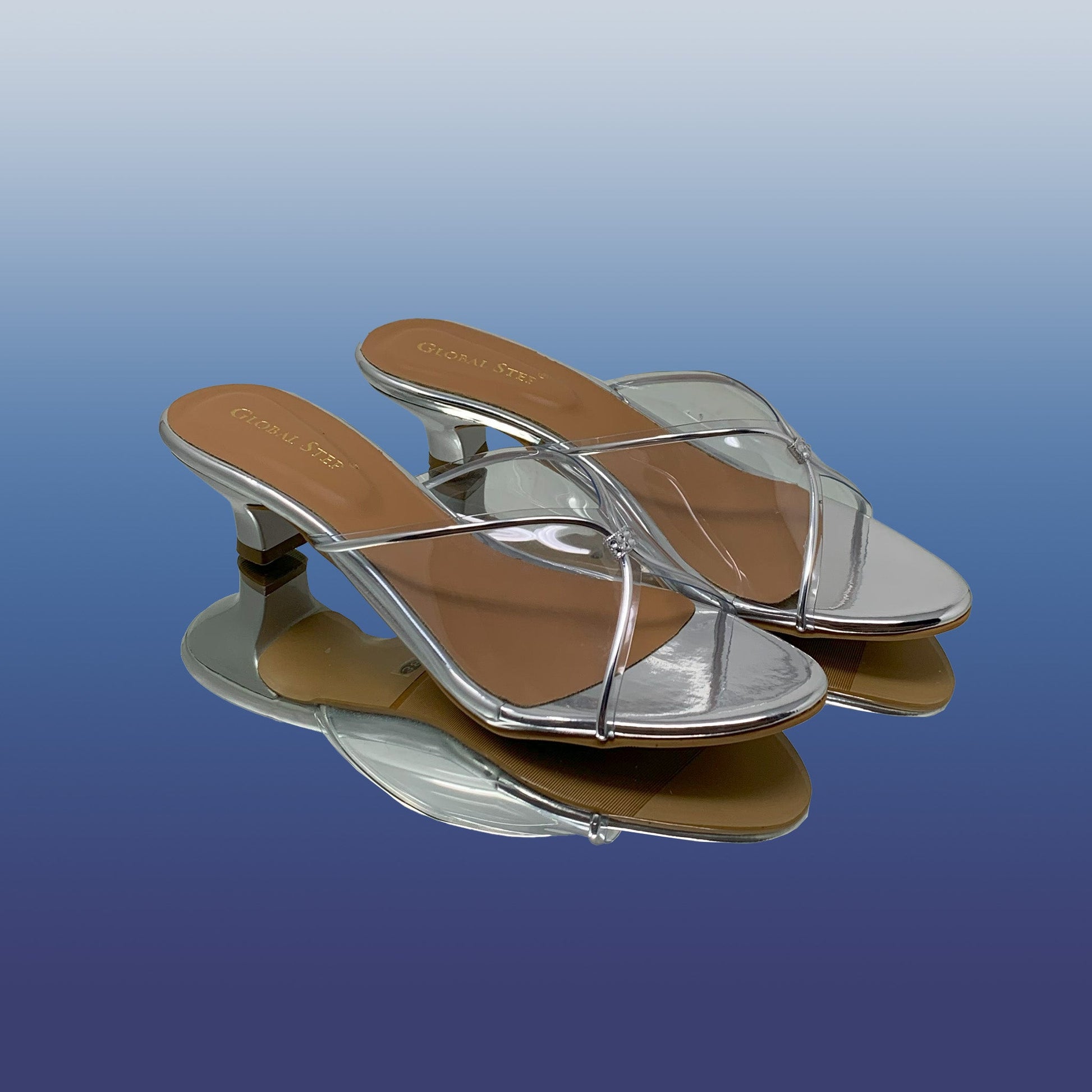 Silver Heeled Sandals - GlobalStep - shoes - 36