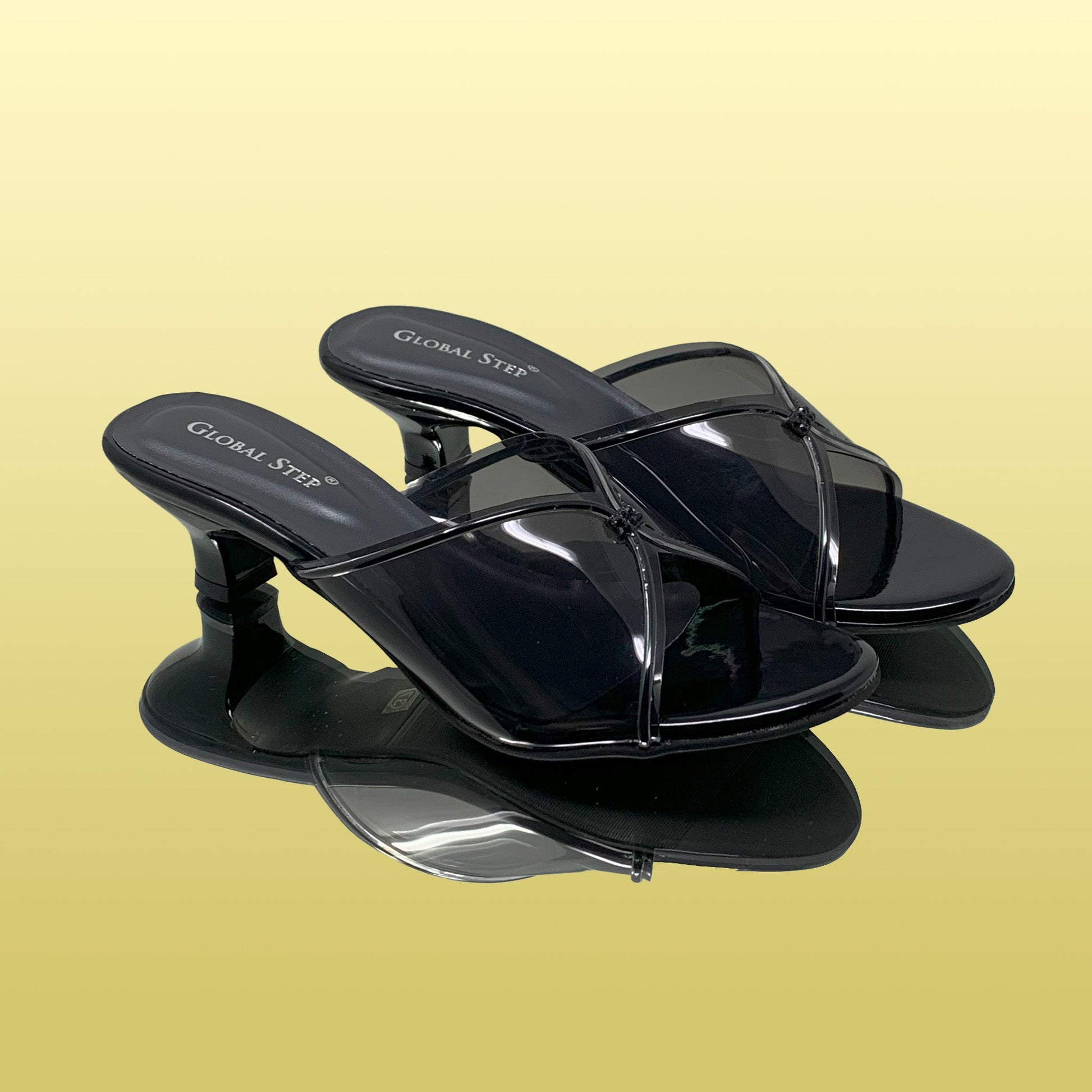 Sleek Black Heeled Sandals - GlobalStep - shoes - 36