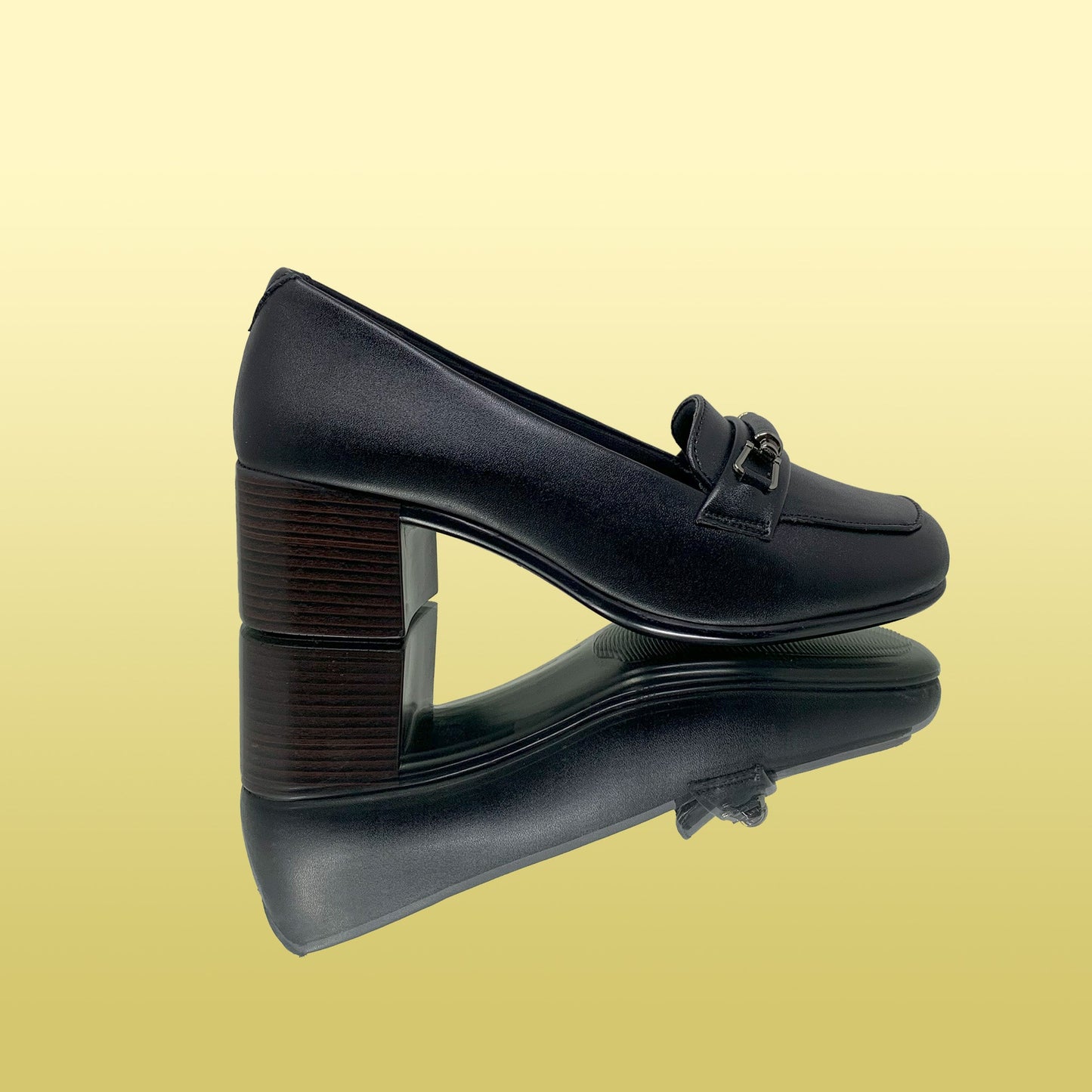 Sophisticated Block Heel Loafers - Classic Black - GlobalStep - shoes - 36