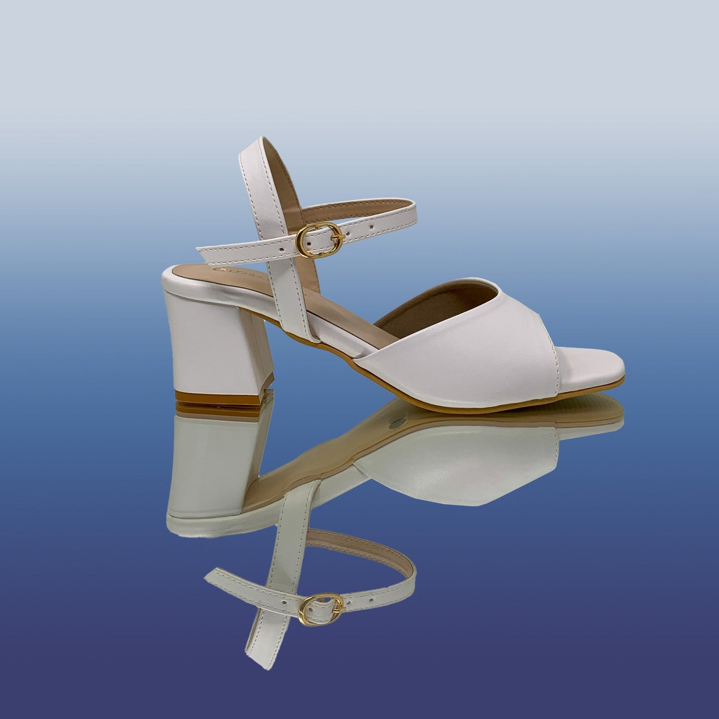 White Block Heel Sandals - GlobalStep - shoes - 36