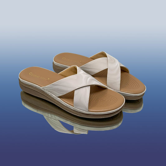 white cross - strap sandals - GlobalStep - shoes - 36