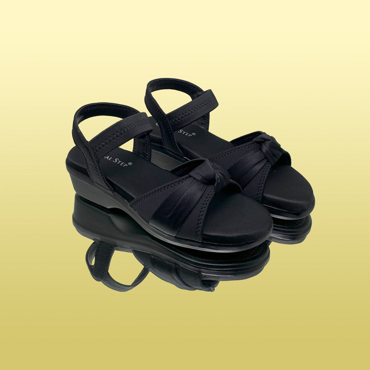 Women's Black Platform Sandals - GlobalStep - shoes - 36